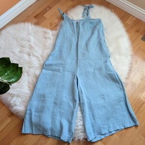 Elegant Sky Blue Jumpsuit Maid in Italy 🇮🇹 100% Linen